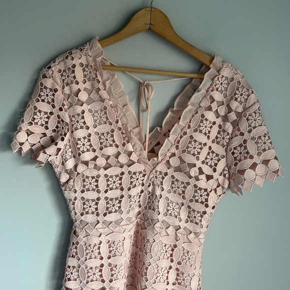 Sandro Paris Manureva Pink Lace Dress 6 - Picture 5 of 15